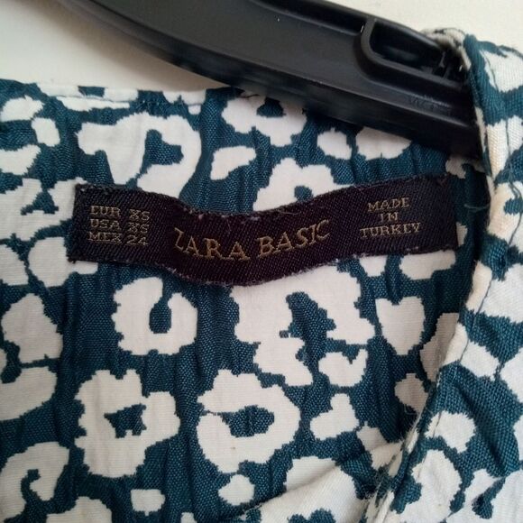 Zara Basic Women's Leopard Peplum Top Sleeveless Green Size XS - Picture 4 of 8